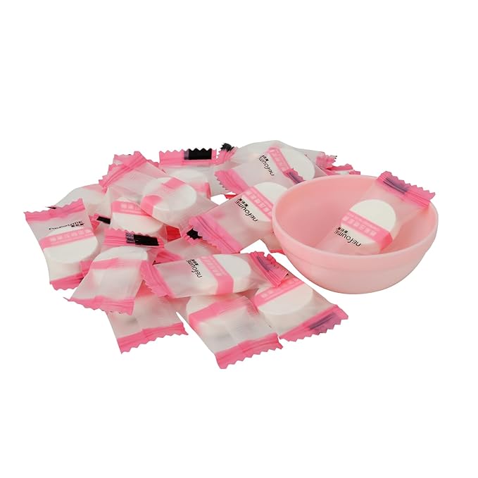 24PCS Natural Pure Cotton Dry Compressed Facial Mask Sheet, DIY Facial Skin Care Great for Home and Travel, Disposable Mask Paper, Individually Packaged Like Candy