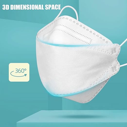 akgk KN95 Face Masks 50 Pack, 5-Ply Disposable Multicolor Face Mask Against PM 2.5 Smoke and Dust