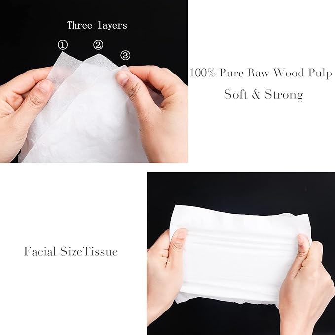 CLOVER Round Tube Facial Tissues & Car Tissues - Travel Tissues in Compact Cylinder for Cup Holder, Office, Bedroom, Vanity (Lition, 3-Ply, Pack of 4)