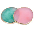 2 Pcs Nail Polish palettes Resin Nail Art Palette Golden Edge Gel Nail Polish Holder Nail Tray,Makeup Display Board Cosmetic Mixing Tools