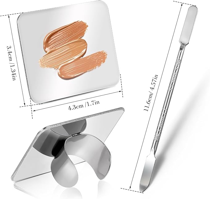 Makeup Mixing Palette, Foundation Spatula, Stainless Steel, Nail Art Palette