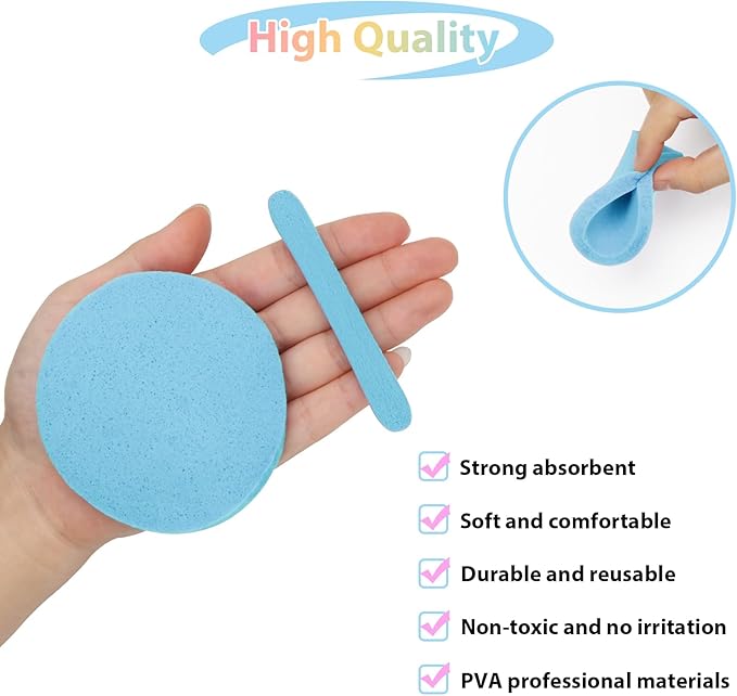 120Pcs Facial Compressed Facial Sponges for Women, Coldairsoap PVA Professional Makeup Sponge Female Removal Pads Compress Exfoliating Face Cleansing Rounds Wash Pad(pink+white+blue+purple)