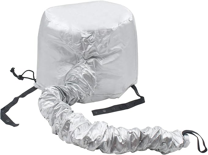 Portable Hair Dryer Bonnet Attachment for Hair Styling, Hair Color, Hair Condition and More - Silver