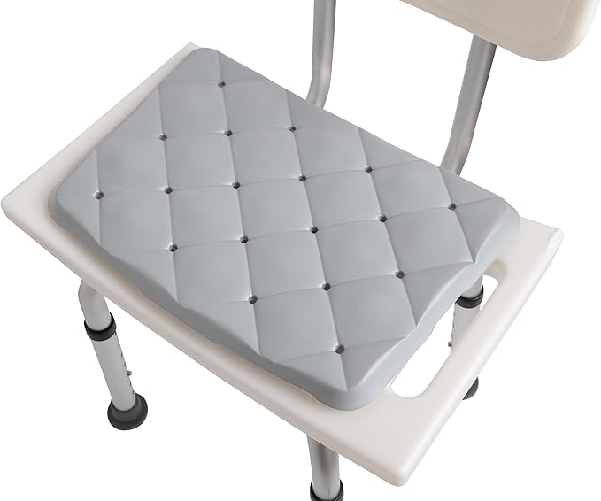 Waterproof Shower Cushion Seat Pad for Bath Bench, Chair, Bathtub, or Walk-in Tub, Non-Slip Foam Bath Seat with Drain Holes, Tailbone Relief Support Padded Bench Cushion for Seniors Inside Shower