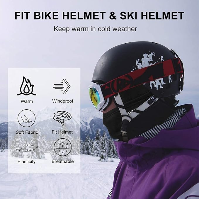 ROCKBROS Cold Weather Balaclava Ski Mask for Men Windproof Thermal Winter Scarf Mask Women Neck Warmer Hood for Cycling