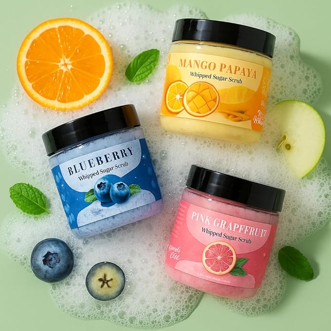 Nature Skin Shop Holiday Candy Whipped Sugar Scrub, 8oz Foaming Body