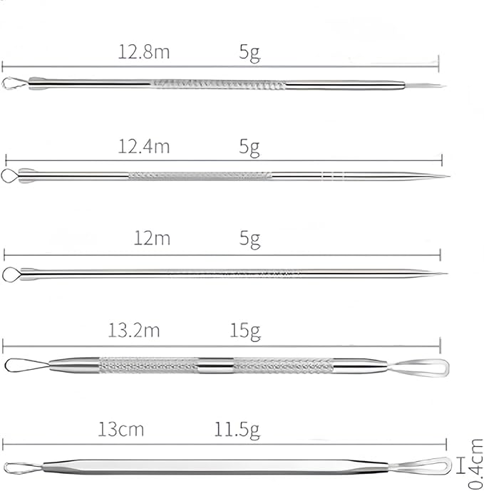 4 Pcs Blackhead Remover Comedone Extractor, Acne Removal Kit, Manual Pimple Popper Tool for Quick and Easy Removal of Pimples, Blackheads on Forehead, Facial and Nose (Standard 4 Pack)