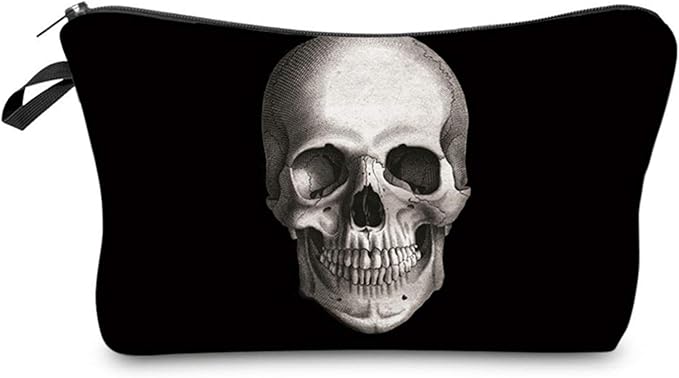 Deanfun Cosmetic Bag for Women, Skull 3D Printed Black Cool Makeup Bags Waterproof Travel Storage Toiletry Bag Accessories Gifts(hzb-42)
