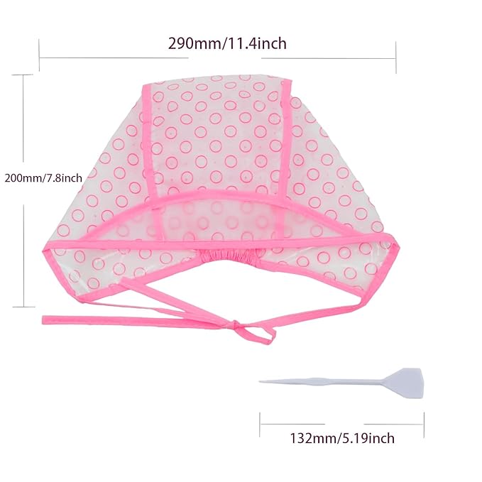 Hair Highlighting Cap, Pink Hair Coloring Frosting Dye Kit with Plastic Crochet Hook for Salon DIY Hair Dyeing Hairdressing