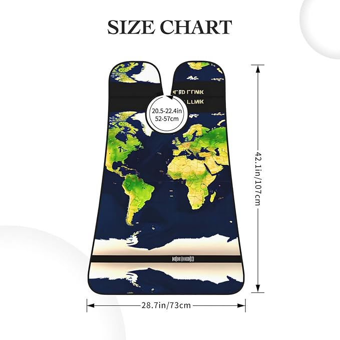 World Map Print Beard Bib Apron For Men, Beard Hair Catcher For Men Shaving Trimming,Beard Cape Cloth