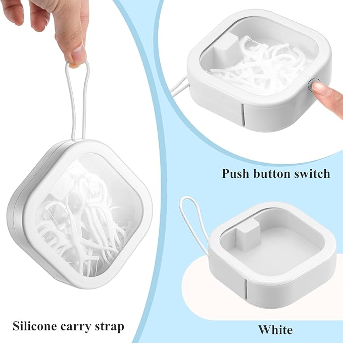 Kathfly 2 Pack Hair Tie Organizer Portable Hairband Holder Portable Hair Accessories Organizer Hanging Storage Container for Cotton Swab Bobby Pin Small Items on Desktop(White)