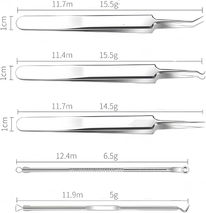 9 Pcs Blackhead Remover Comedone Extractor, Acne Removal Kit, Manual Pimple Popper Tool for Quick and Easy Removal of Pimples, Blackheads on Forehead, Facial and Nose (9 Pack)