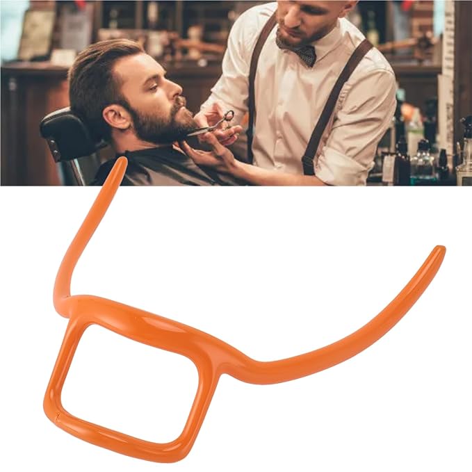Tyenaza Beard Shaper, Hair Grooming Versatile Portable Shaping Tool Face Hair Styling Template for Men (Orange)