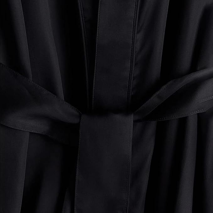 WUWEOT 4 Pack Salon Client Gown Robes Cape, Waterproof Hair Dye Cape, 43 Inch Long Black Soft Kimono Style Barber Smock for Hair Stylist with Adjustable Tie to Hair Cutting, Hair Coloring