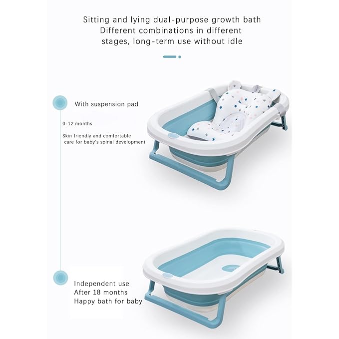 Baby Bath Cushion Pad Newborn Bathtub Mat Infant Bath Supporter Net Baby Bathtub Pillow Non-Slip Floating Bathing Tub Seat (White Crown, 28cm*43cm*26cm)