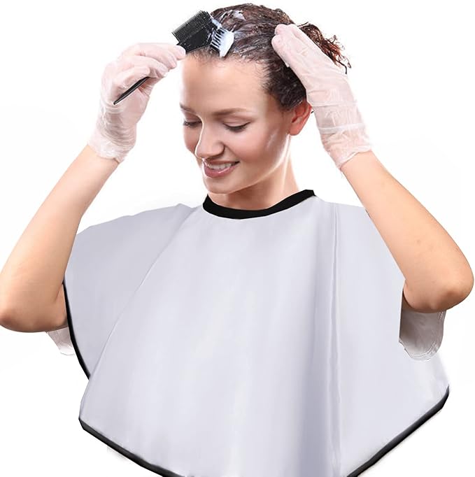 Short Barber Cape, Waterproof Nylon Salon Hair Cutting Cape, Makeup Artist Cape for Hair Dye, Comb-out, Styling, Shampoo