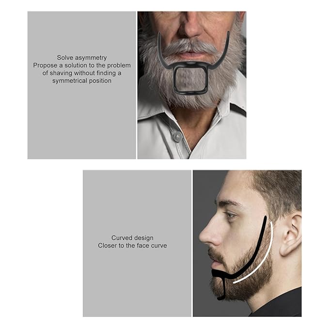 Beard Shaper Beard Hairline Shaping Tool for Easy Grooming Versatile and Portable Beard Styling Template for Men Convenient for Home and Salon Use (Black)