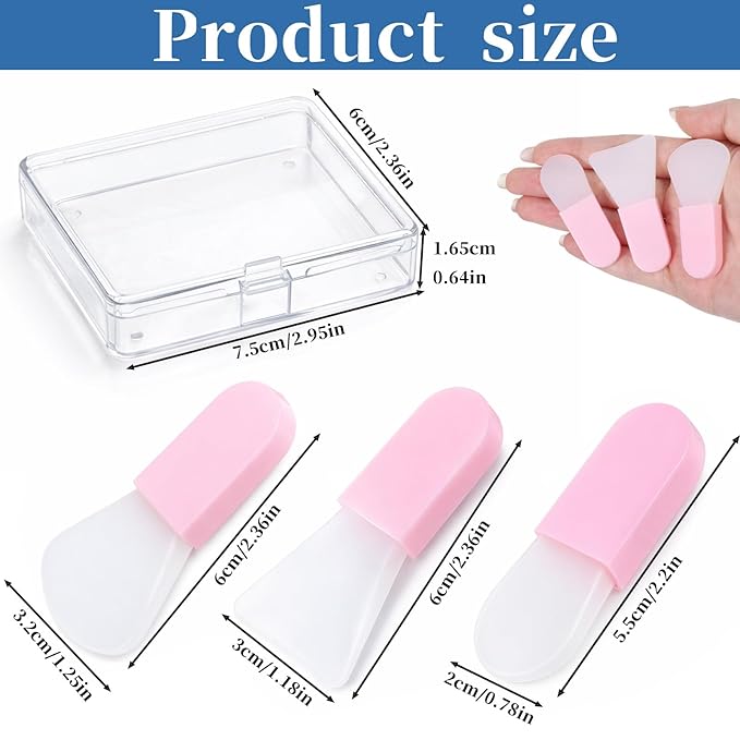 3 Pcs Silicone Face Mask Applicator Face Mask Applicator Brushes Silicone Makeup Brush Mini Makeup Spatula Brush Set Mini Clay Applicators Portable Beauty Tools Set for Cosmetic Masks Eye Cream