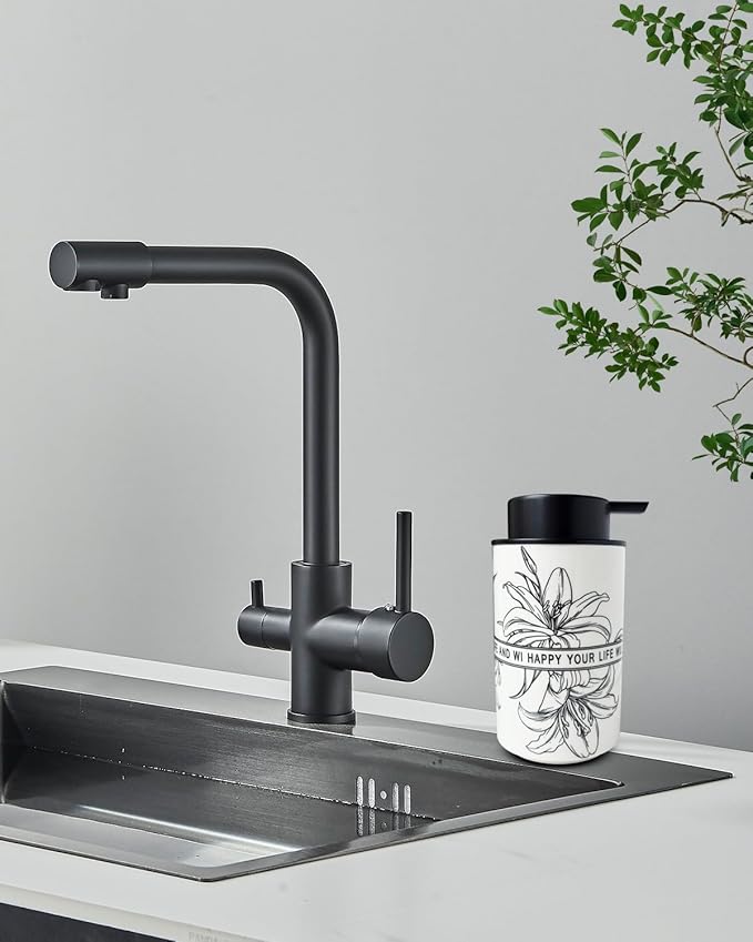 Ceramic White Liquid Soap Dispenser for Bathroom & Kitchen,Lily Pattern Hand Sanitizer Bottle,Chic Home Deco (Liquid)