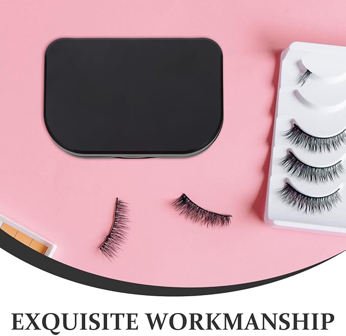 Eyelash Storage Box 3-Pack Reusable False Eyelash Organizer Case with Compact Travel Mirror Lightweight Cosmetic Lash Holder for Easy Portable Storage