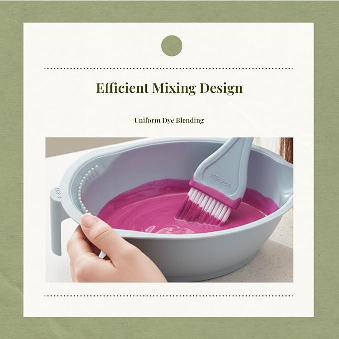 Hair Dye Coloring Set Color Mixing Tool Professional Hair Coloring Bowl Soft Bristle Brush, Green