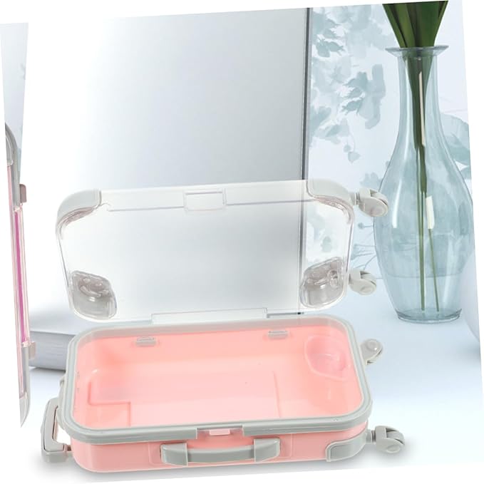 minkissy Mini Suitcase Bag for Women False Eyelashes Storage Case Small Makeup Case Travel Cosmetic Bag