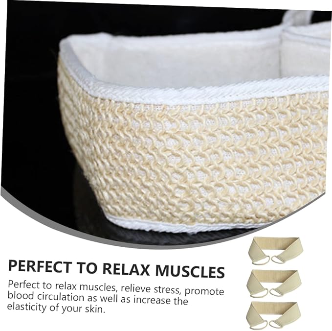 Beaupretty 3pcs Exfoliating Loofah Back Scrubber Strap for Skin Cleaning and Care Bath Body Washer for Men and Women for Daily Use Shower