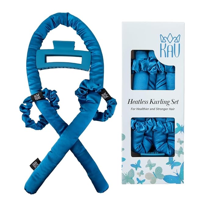 Heatless Hair Curler, Satin Hair Rollers for Heat less Curls Overnight, Premium Satin for No Heat Curls, Overnight Heatless Curling Rod to Sleep In, Silky Curlers with Clip and Scrunchies