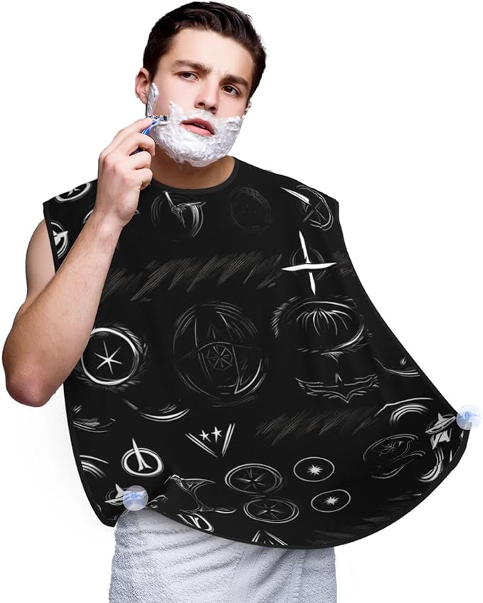 Tea Cups With Roses Romantic Shabby Print Beard Bib Shaving Apron, Beard Hair Trimming Cape Gift For Dad