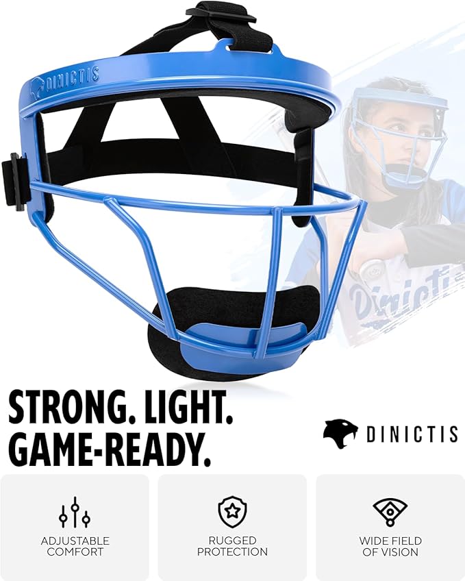 Dinictis Softball Face Mask, Lightweight, Comfortable, with Wide Field Vision, Durable and Safe Face Guards, Premium Protective Softball Fielder's Mask