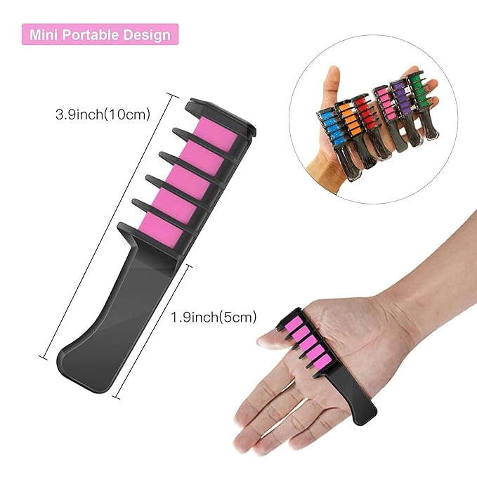 MSDADA 10 Color Hair Chalk for Girls - Hair Chalk Comb Kids Temporary Hair Color Dye - Teen Girl Gift Hair Stuff Accessories Makeup Kit Christmas Gifts Toys for Girls Age 6 7 8 9 10 11 12 13 Year Old