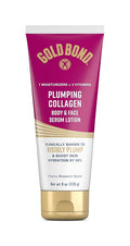 Gold Bond Plumping Collagen Body and Face Serum Lotion, Lightweight Hydrating Moisturizer with Collagen Peptide Complex, Jojoba and Grapeseed Oils to Visibly Plump Skin, Cherry Blossom Scent, 8 oz