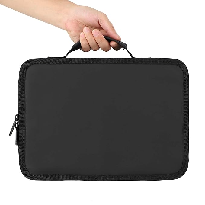 Segbeauty Barber Tool Bag, 11.8 x 8.5in PU Leather Travel Makeup Toiletry Carrying Case, Hair Styling Cutting Kit Storage Organizer for Clipper Shears Combs Cosmetics Salon Beauty Supplies