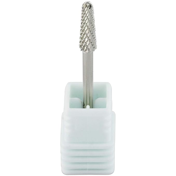 USA PANA Professional 3/32" Shank Size - Cone Shape Carbide Bit - Nail Drill Bit for Manicure Pedicure Tools Dremel Machine - Gold, Silver (Extra Coarse, Silver)