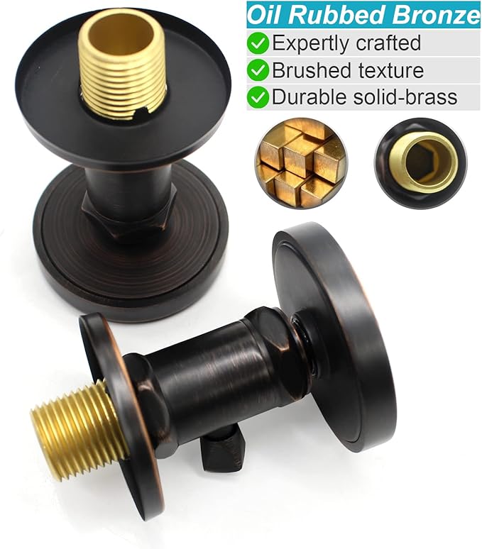 Solid Brass Shower Body Spray Jets with On Off Switch Oil Rubbed Bronze Round Shower Body Sprayer Massage Spa Wall Side Jet, Flow Can Be Controlled, Showerhead Can Swivel, 6 Pcs