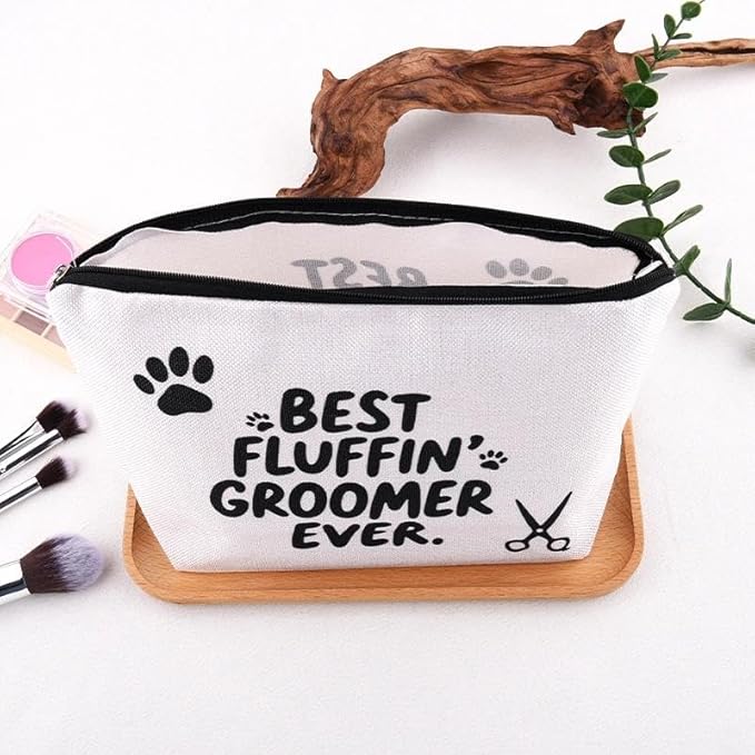yaozeio Dog Groomer Makeup Bag Pouch for Women Cat Pet Grooming Bag Organizer for Men Dog Grooming Travel Case for Groomers Birthday Christmas Gifts for Friend Sister Groomer Gifts for Daughter Son