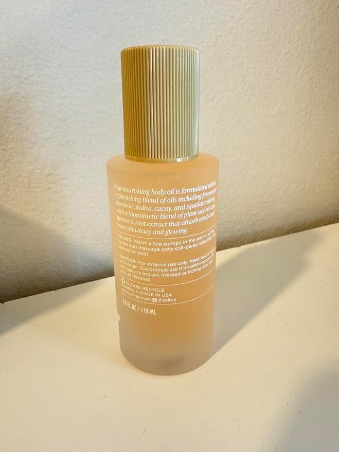 Saltair Body Oil – Silky After Shower and Bath Dry Oil for Women and Men – Non-Greasy, Well-Absorbing Moisturizer for Hydrating Dry Skin – Golden Hour Scent, 4oz
