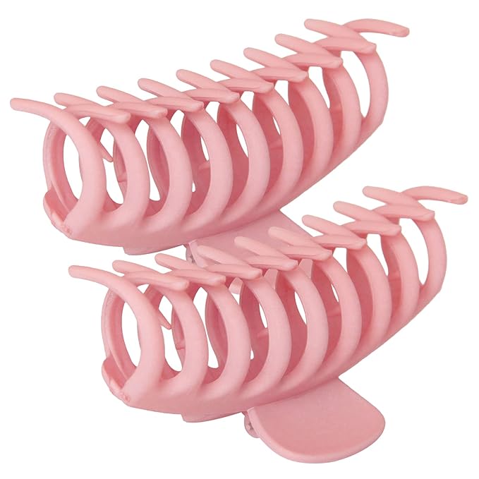 4 Pack Big Hair Claw Clips Nonslip Large Claw Clip for Women and Girls Hair,Strong Hold Grips Hair Accessories 4 Inch Pink)