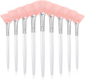 9 Pieces Facial Fan Mask Brushes, Soft Facial Applicator Brushes Tools for Peel Glycolic Makeup for Mud Cream(Pink, White)