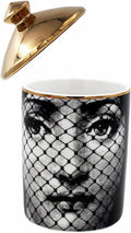 Big Eye Starry Sky Aromatherapy Candle Jar With Lid Ceramic Makecup Cotton Swab Holder Home Deocrative Bottler, Home Fireplace Kitchen Dining Decor For Living Room Knick Knacks Candle Holders (F9)