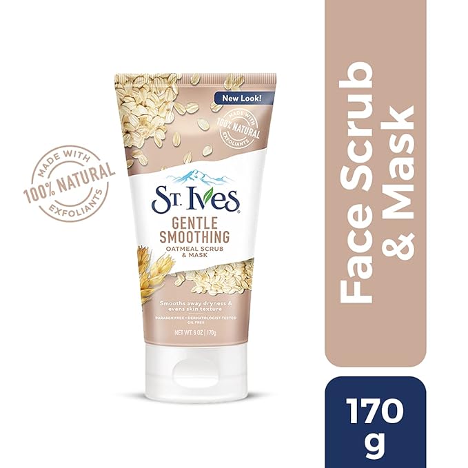 St. Ives Gentle Smoothing Face Scrub and Mask Oatmeal, ONE , 6 oz