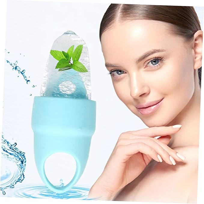 VICASKY 2pcs Silicone Facial Ice Mold for Eye and Face Massage Portable Cooling Roller for Dark Circles Relief and Puffiness Reduction Reusable Beauty Tool