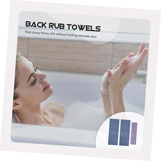 3pcs Long-Strap Back Rub Towel Exfoliating Mitt for Shower for Body Wash Massage Spa