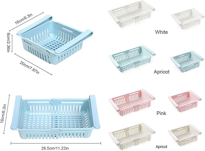 Cosmetic Jewelry Storage Box, 1PC Fridge Organizer Storage Box Refrigerator Drawer Plastic Storage Container Shelf Fruit Egg Food Storage Box Kitchen Gadgets Eggs(Kakhi)