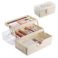 Makeup Storage, Pink Tackle box for Women with Handle. Cosmetic Storage Box Organizer, Portable 3 Layers Makeup Case for Home