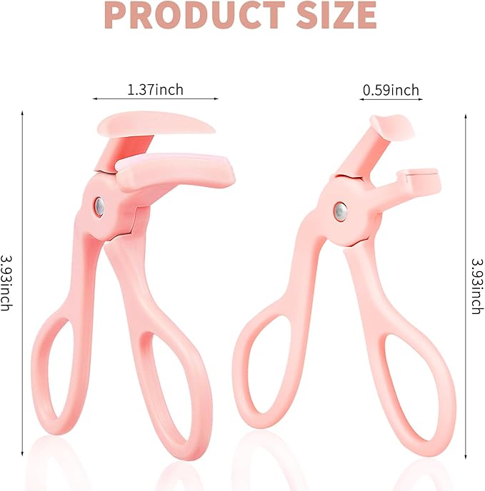 2 Style Eyelash Curler - Lash Curler with 2 Extra Silicone Replacement Pads, Achieve Perfect Curls in 5 Seconds - Quick Natural Curling for Long Lasting (Pink)