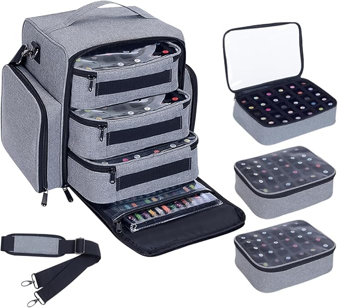 Nail Polish Organizer Storage Box, Holds 90 Bottles of Nail Polish, Portable Travel Case with 3 Separate Storage Bags, Can Be Used for Nail Art Supplies, Manicurists, etc Grey