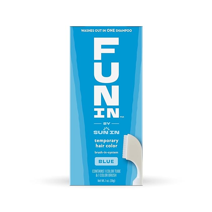 Fun In by Sun In Temporary Hair Color with Easy Brush Applicator for Kids, Teens & Adults - Washable One day color for Festivals, Events & Parties - All Hair Types