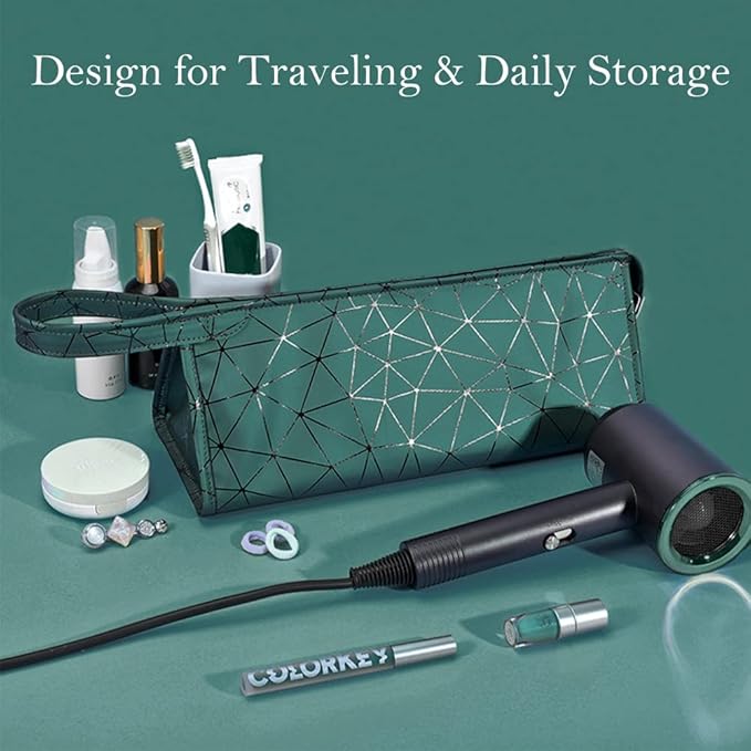 Travel Case Compatible with Dyson Airwrap & Curling Iron/Shark Flexstyle, Portable Carrying Waterproof Organizer for Hair Attachments, Portable Storage Case for Hair Dryer (Emerald Green)
