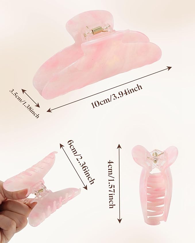 Molans 3PCS Hair Claw Clips Acrylic Clamps for women - Non-slip Strong Hold Barrettes for Thin Thick Hair, Medium hair clips Accessories